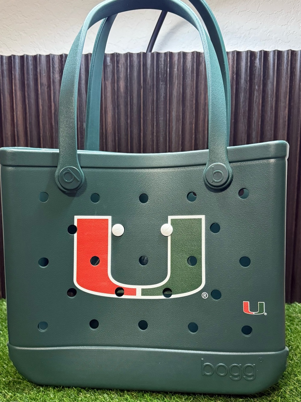 University of Miami Hurricanes Baby Bogg Bag 15” Green Tote NEW Fanatics NCAA